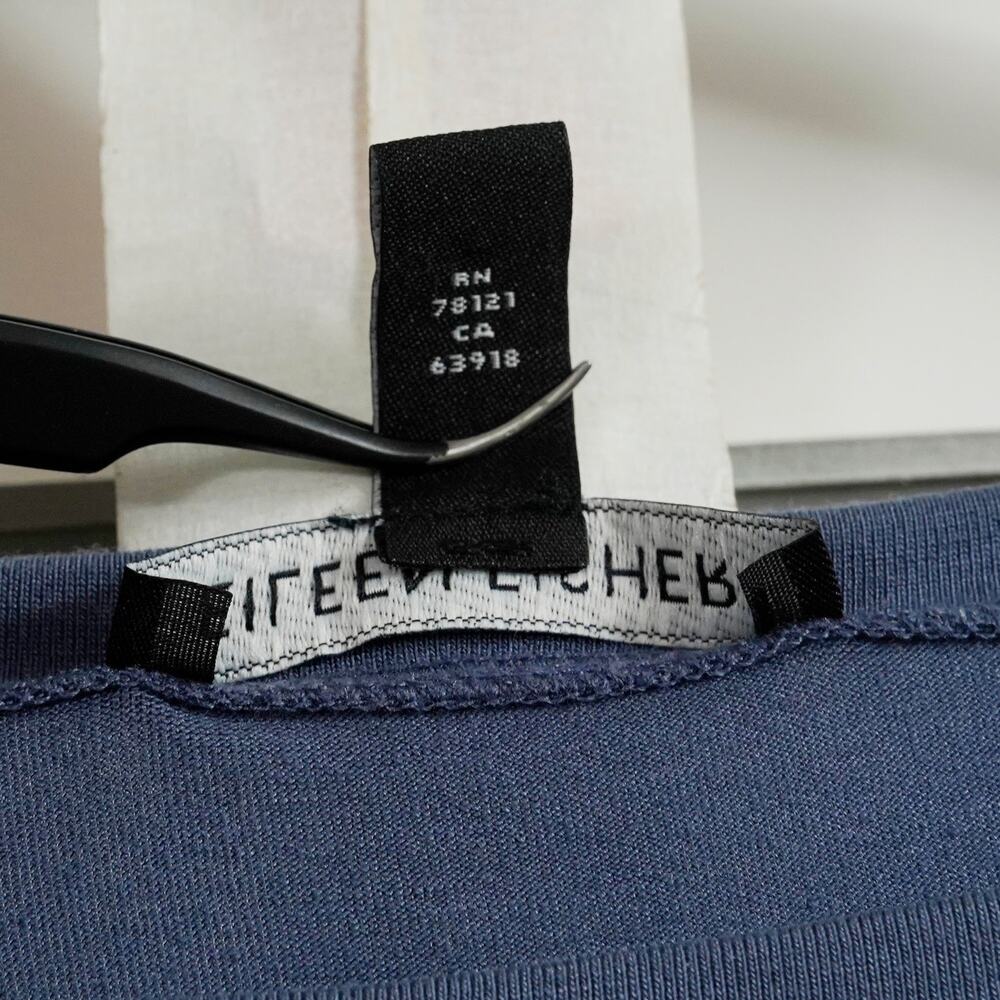 Eileen Fisher blue Lightweight Viscose Jersey Dress Round Neck S/P Made in USA - Picture 4 of 8